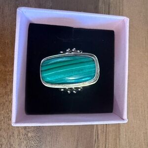 Elegant Silver and Green Ring